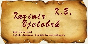 Kazimir Bjelobrk vizit kartica